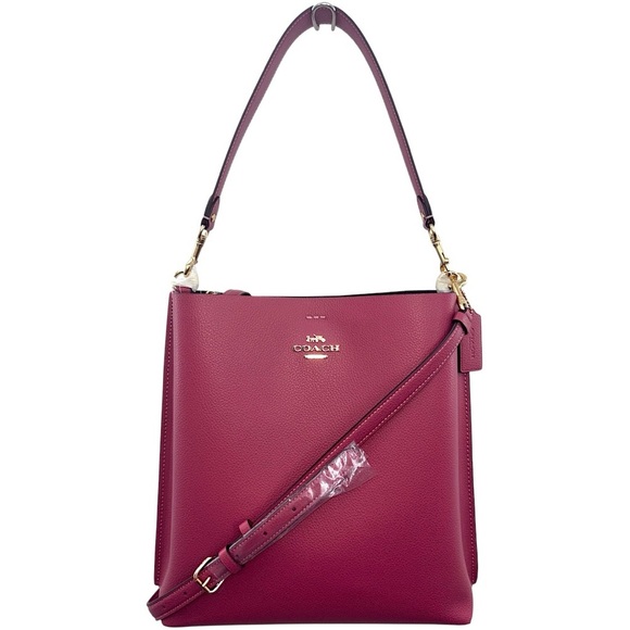 NWT Coach Mollie Bucket Bag Rouge Pink Leather Quiet Luxury Convertible Tote - Picture 13 of 14